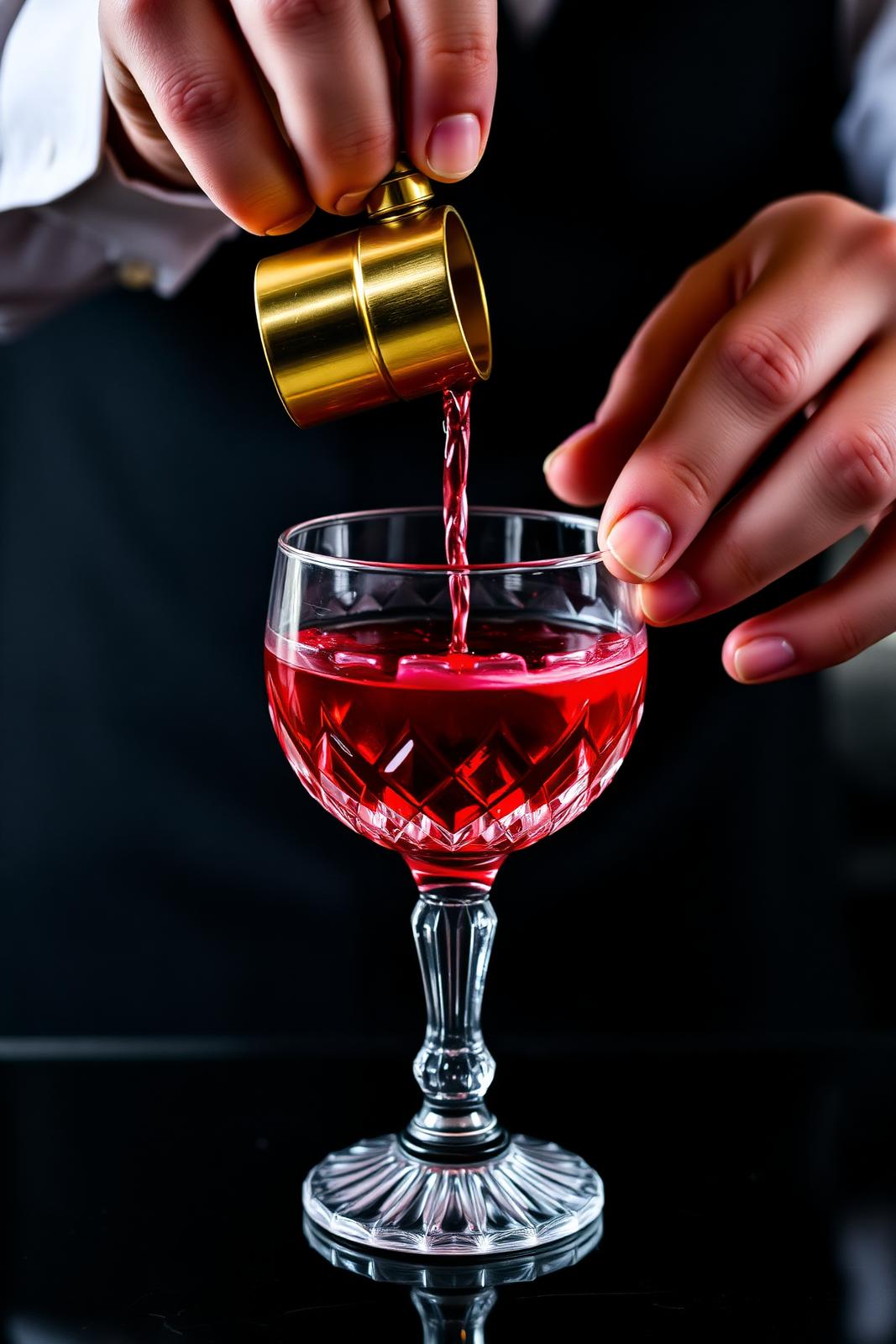 Pouring a cocktail